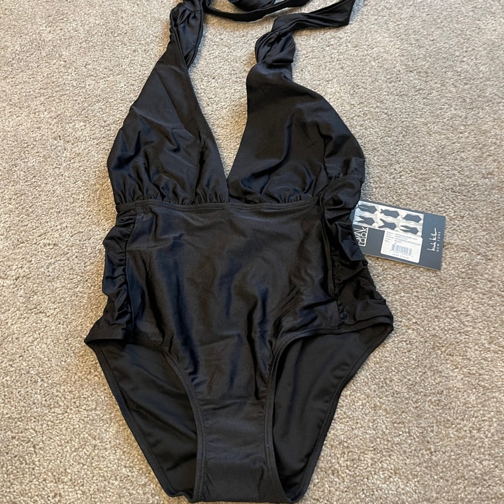 Sexy Nicole Miller Deep V swimsuit